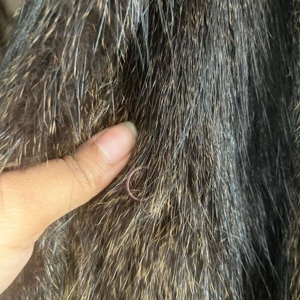 Women’s brown fox fur long coat. Style raincoat - Picture 5 of 10